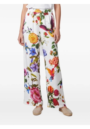 Weekend Max Mara x Lily Aldridge floral-print wide-leg trousers - White
