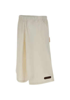 PDF Slouch logo-patch shorts - White