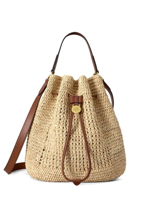Mulberry crochet raffia bucket bag - Neutrals