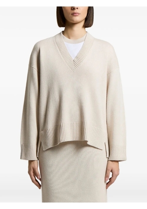 Peserico ribbed-knit V-neck sweater - Neutrals