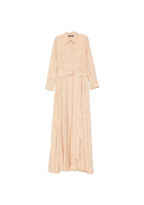 ALESSANDRO LEGORA belted floral-jacquard maxi dress - Neutrals