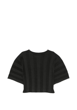 Issey Miyake pleated short-sleeve top - Purple