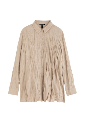 Eileen Fisher plissé silk shirt - Neutrals