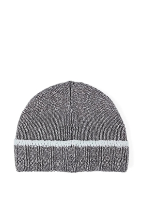 Paul & Shark stripe-detail beanie hat - Grey