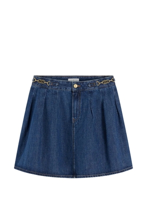 Tommy Hilfiger pleated logo-plaque mini skirt - Blue