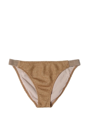 Muller Of Yoshiokubo Raffia low-waist bikini bottoms - Neutrals