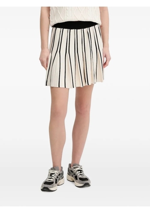 GUESS USA pleated striped-pattern mini skirt - Neutrals