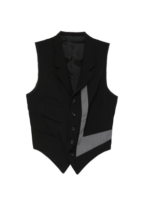 Yohji Yamamoto decorative-cloth panelled vest - Black