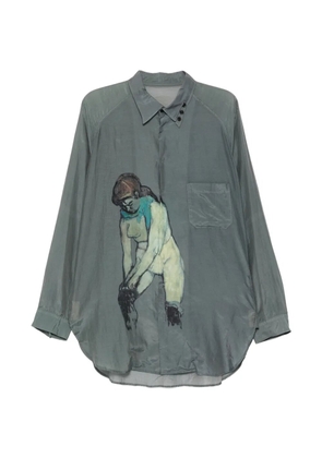 Yohji Yamamoto graphic-print shirt - Green