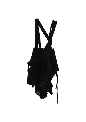 Yohji Yamamoto patchwork-design suspender skirt - Black