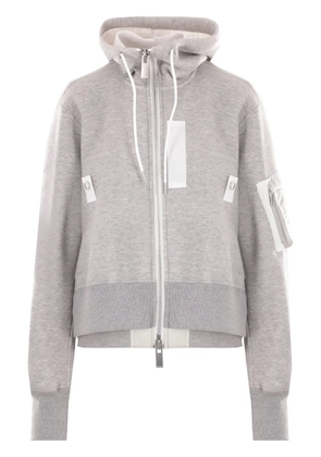 sacai classic-hood cotton-blend jacket - Grey