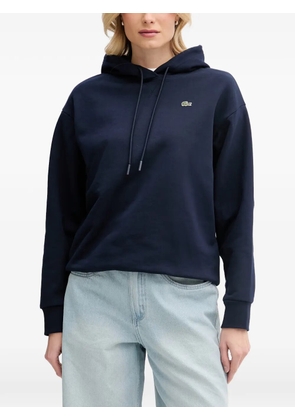 Lacoste logo-patch drawstring hoodie - Blue