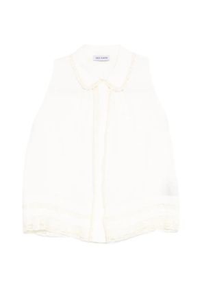 Dice Kayek lace-detail sleeveless blouse - Neutrals