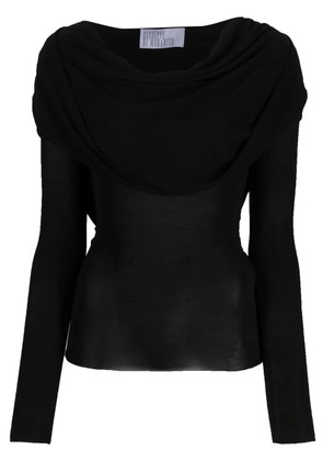 Giuseppe Di Morabito draped-detailing long-sleeve T-shirt - Black