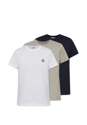 Moncler logo-patch T-shirts set (set of three) - Blue