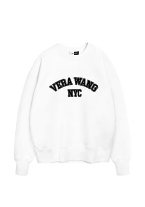 Vera Wang College crew-neck oversized cotton sweatshirt - White