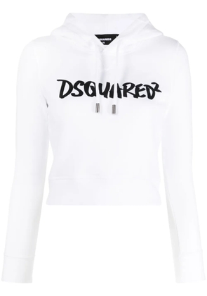 DSQUARED2 logo-print long-sleeve hoodie - White