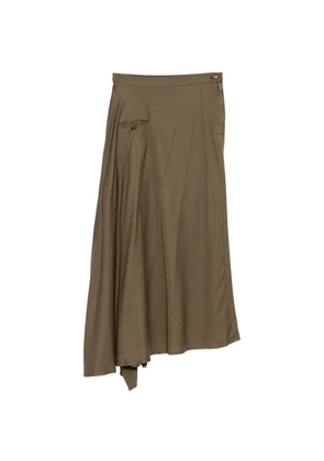 Yohji Yamamoto dyed piping pocket asymmetric skirt - Green