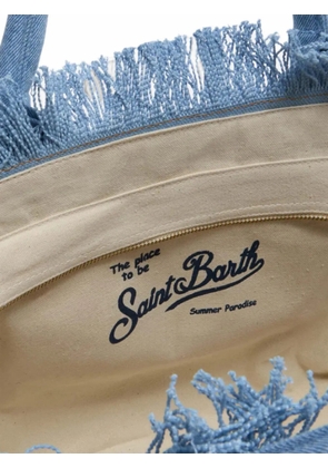MC2 Saint Barth Vanity frayed denim tote bag - Blue