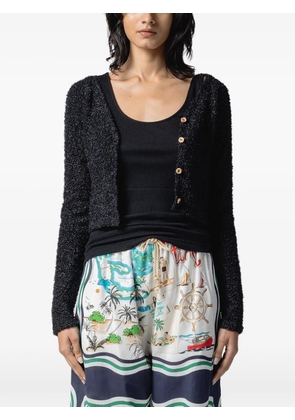 Muller Of Yoshiokubo cropped bouclé cardigan - Black