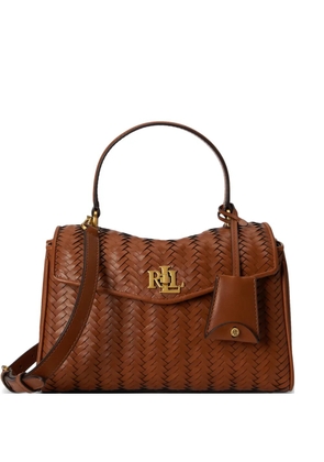 Lauren Ralph Lauren small Farrah woven leather tote bag - Brown
