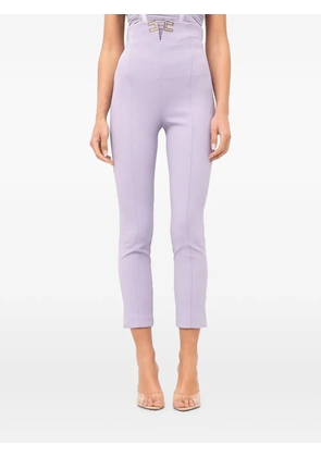 Elisabetta Franchi logo-plaque cropped trousers - Purple