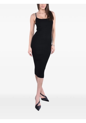 Michael Kors chain-strap ribbed-knit midi dress - Black
