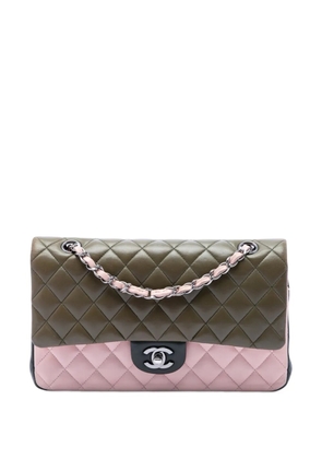 CHANEL Pre-Owned 2016-2017 Medium Classic Tricolor Lambskin Double Flap shoulder bag - Green