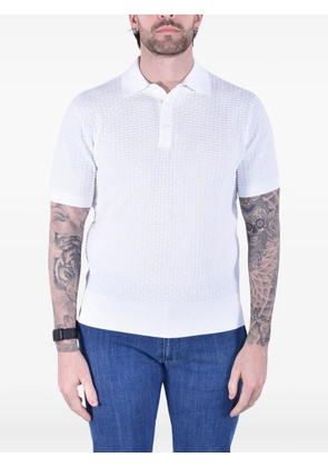 Kangra honeycomb-knit polo shirt - White
