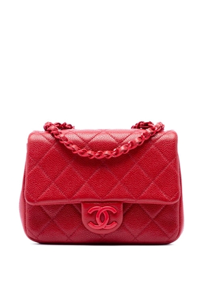 CHANEL Pre-Owned 2019 Mini Square Caviar Incognito Flap crossbody bag - Red