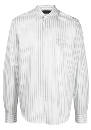 AMIRI logo-embroidered striped shirt - White