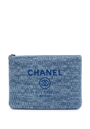 CHANEL Pre-Owned 2018 Medium Tweed Deauville O Case clutch bag - Blue
