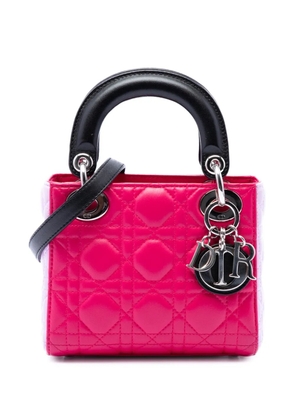 Christian Dior Pre-Owned 2014 Mini Tricolor Lambskin Cannage Lady Dior satchel - Pink