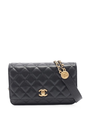 CHANEL Pre-Owned 2010s Matelassé Wallet on Chain bag - Black