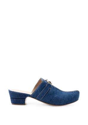 Ferragamo denim Gancini-detail mules - Blue