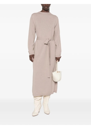 Fabiana Filippi belted long-sleeve midi dress - Neutrals
