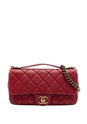 CHANEL Pre-Owned 2014-2015 Medium Stitched Calfskin Urban Day Flap satchel - Red