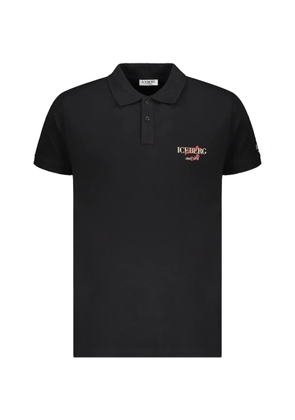 Iceberg logo-detail polo shirt - Black