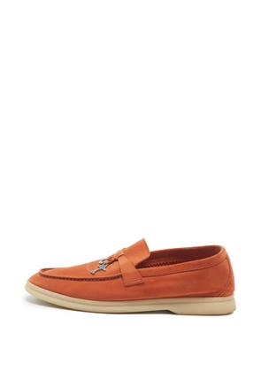 Loro Piana Pre-Owned Summer Walk suede loafers - Orange