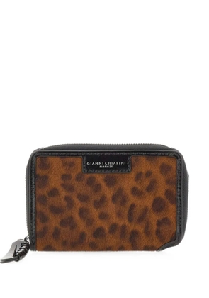 GIANNI CHIARINI Horsy animal-print leather wallet - Brown