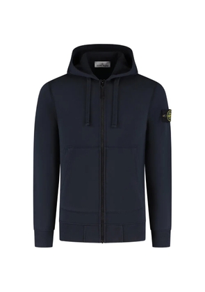 Stone Island logo-patch zip-up hoodie - Blue