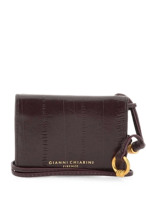 GIANNI CHIARINI eel-effect leather card holder - Red
