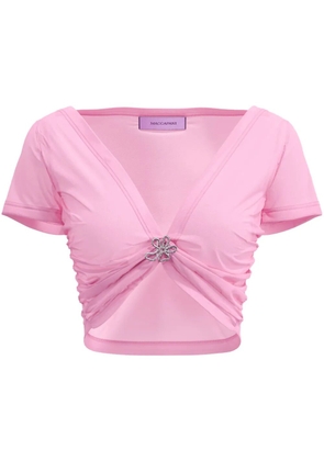 Maccapani Angela gathered-detail cropped top - Pink