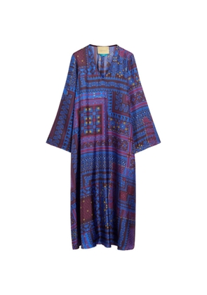 MOMONÌ Garcia printed silk midi dress - Blue