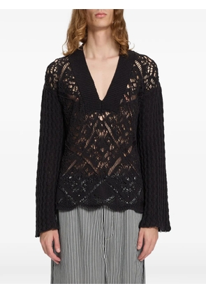 Ann Demeulemeester chunky open-knit sweater - Black