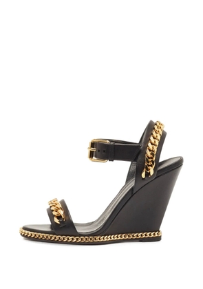Giuseppe Zanotti Vintage chain-link wedge sandals - Black