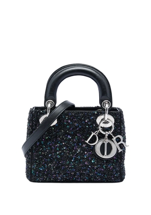 Christian Dior Pre-Owned 2014 Mini Satin Sequin Embellished Lady Dior satchel - Black