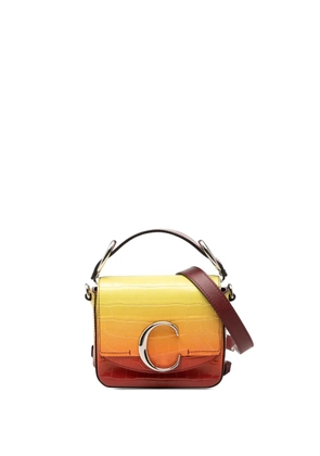 Chloé Pre-Owned 2010 Mini Ombre Croc Embossed Leather C satchel - Yellow