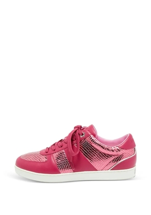 Jimmy Choo Pre-Owned Teri snakeskin-embossed sneakers - Pink