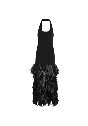 Aje Elva fringed-detail maxi dress - Black